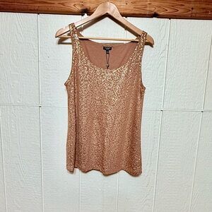 Talbots Sequin Mocha Tank Top